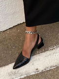 Gabriela | Crocodile-effect slingback block heels