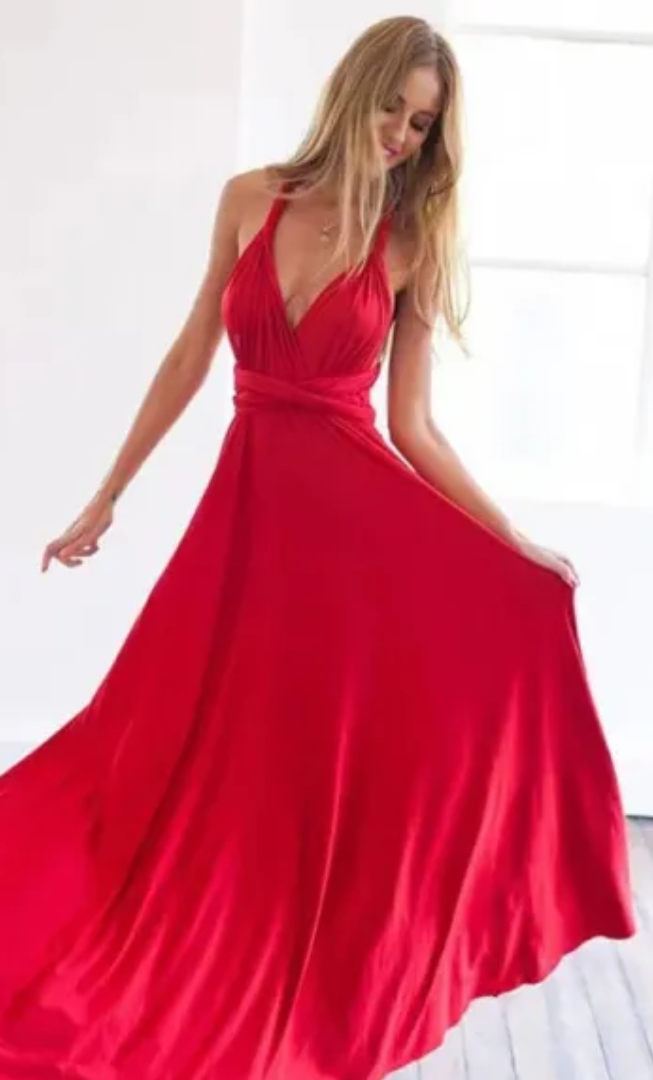 Sukienka damska bez rękawów, z dekoltem halter, rozkloszowana | Maxi 12