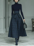 Dominika | Turtleneck and plaid skirt set