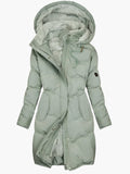 Elara | Women's Long Quilted Coat with a Regular Fit and Hood