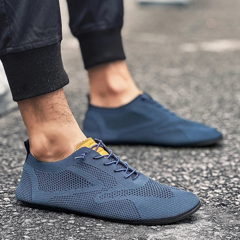 Alaric | Męskie Wsuwane Sneakersy Low Top z Dzianinowym Wyglądem i Detalem Sznurowania