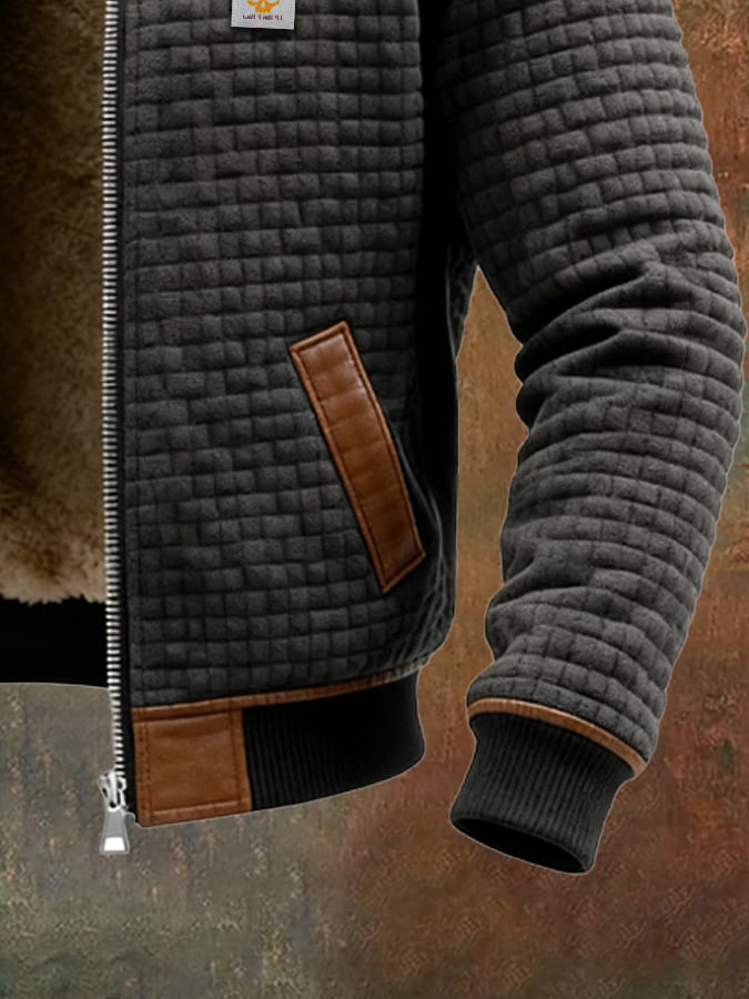 Męska pikowana kurtka zimowa w stylu vintage