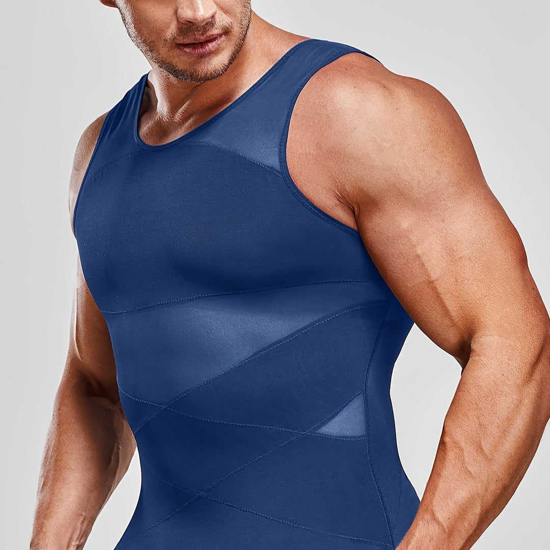 Men's Compression Shirt Shaping Abdomen Control Fitted Tank Top | Slim Fit