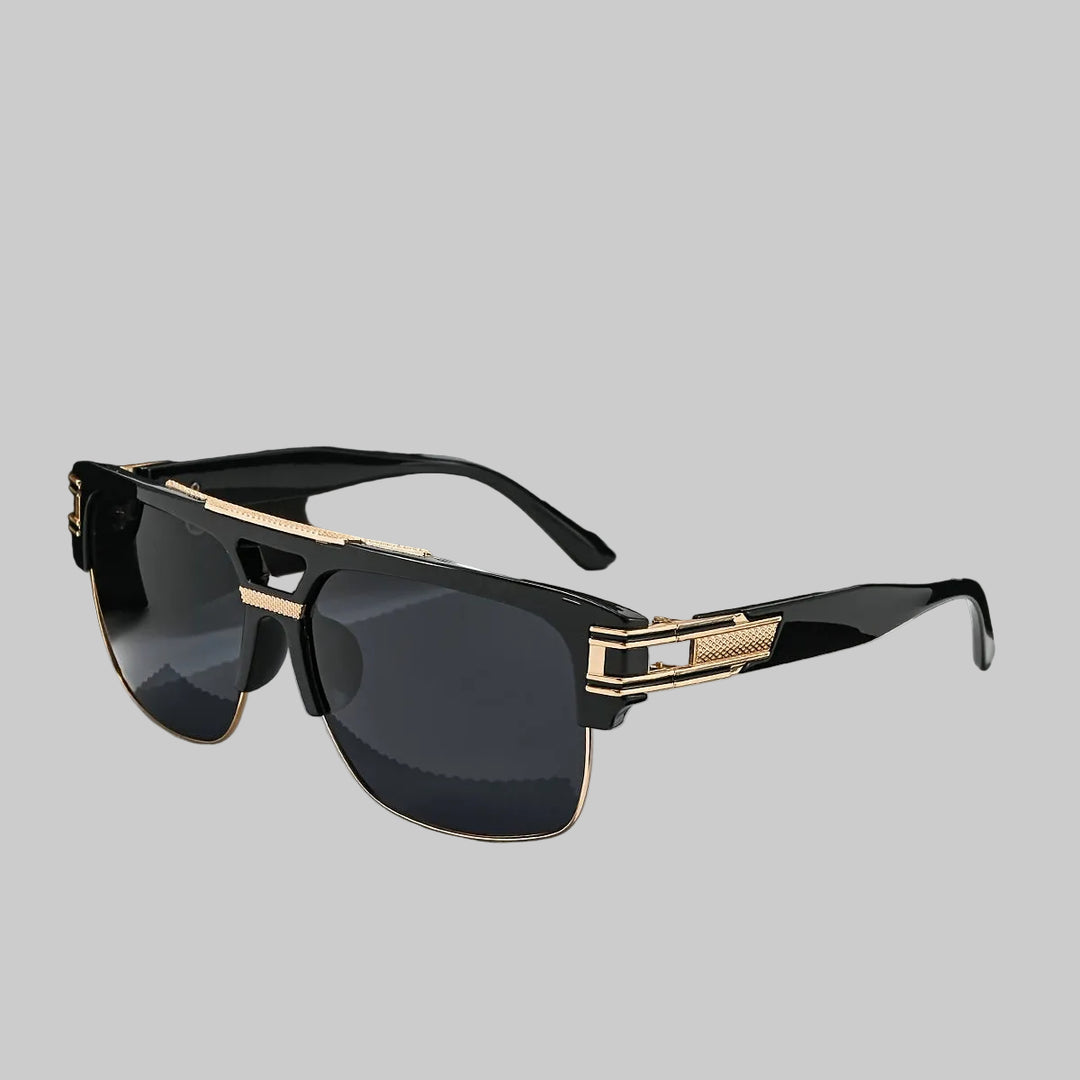 Men's Sunglasses Square Frame Double Bridge Wide Temples | Gradient Lenses