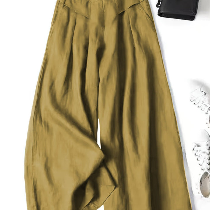 Women's High-Waisted Pants with Wide Legs | Flowy Cut