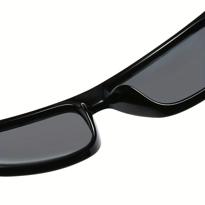 Men's Sunglasses Square Frame Straight Shape Straight Temples | Green Lenses