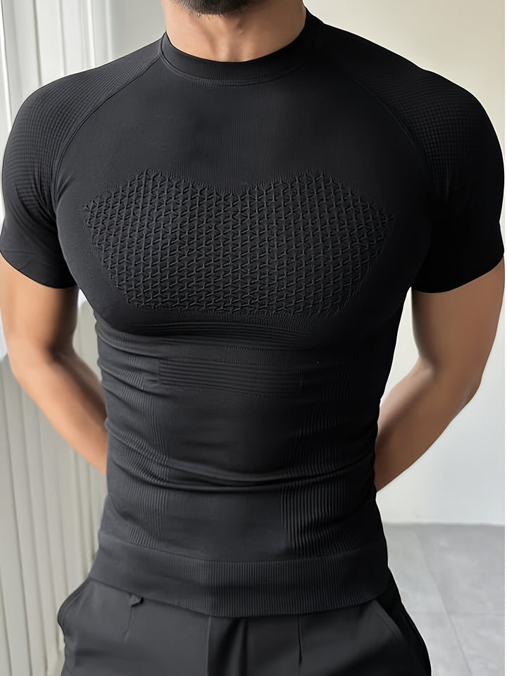 Męska Koszulka Treningowa Siłownia Bieganie Activewear Krótki Rękaw T-Shirt | Obcisły Krój