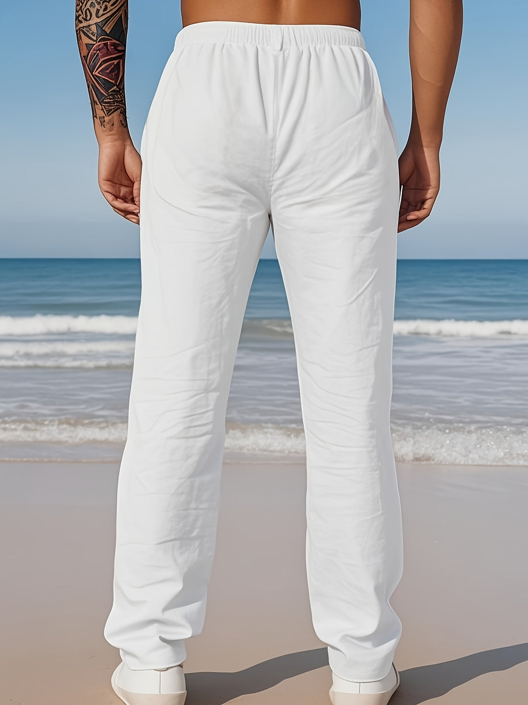 Men's Summer Beach Set Shirt with Buttons and Drawstring Waist Pants Set | Vacation Style