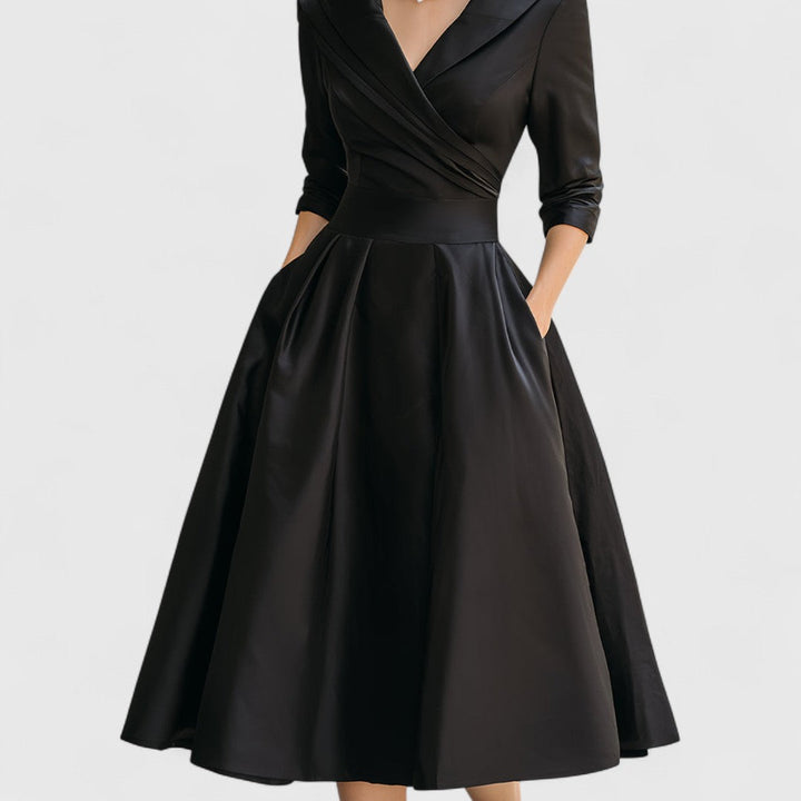 Sylwia | Women's midi wrap dress with collar