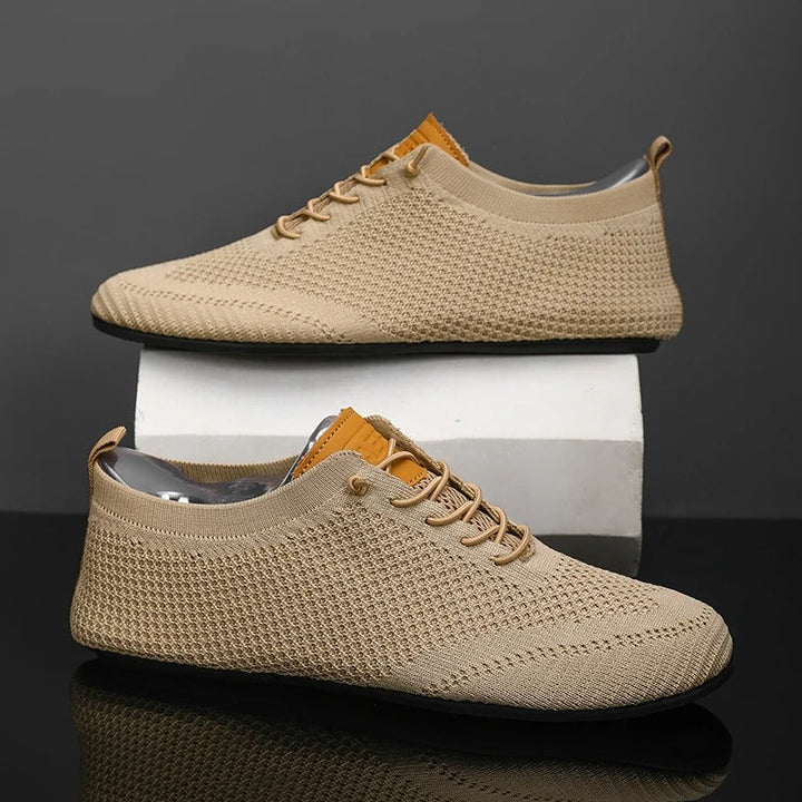 Alaric | Męskie Wsuwane Sneakersy Low Top z Dzianinowym Wyglądem i Detalem Sznurowania