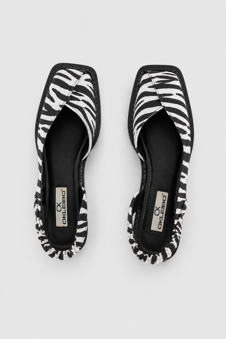Women's Slingback Ballerinas with Square Toe Slip-On Low Heel | Minimalist