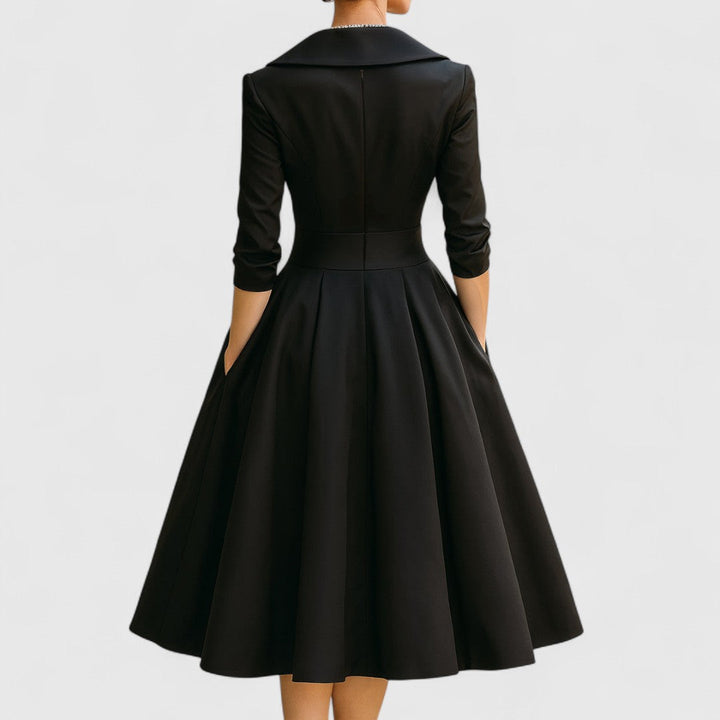 Sylwia | Women's midi wrap dress with collar