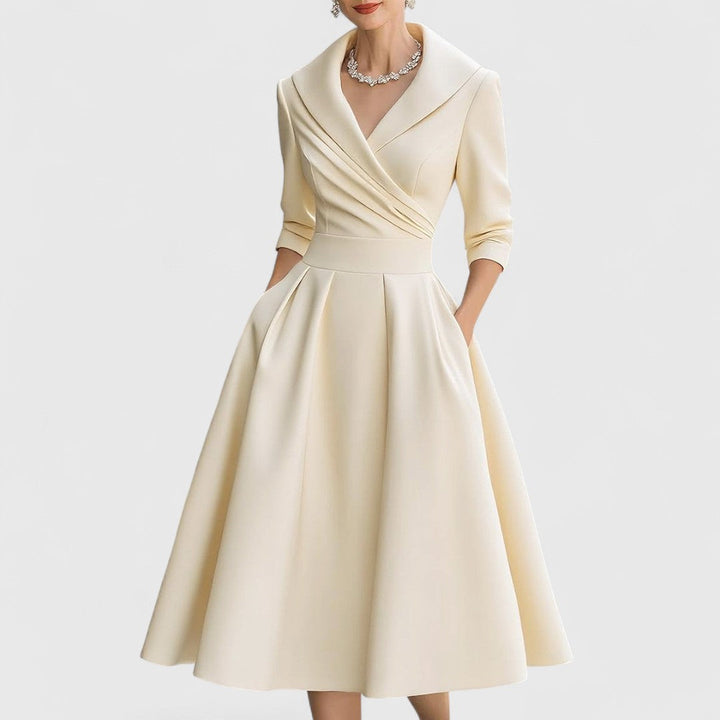 Sylwia | Women's midi wrap dress with collar