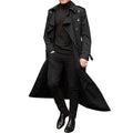 Jerzy | Long men's trench coat with shoulder straps
