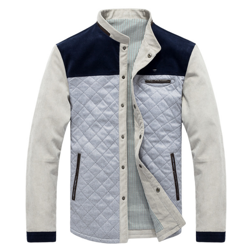 Męska kurtka wiosenna slim fit w stylu patchwork