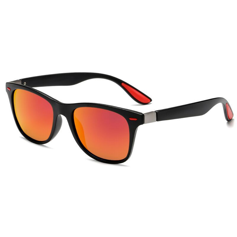 Men's Square Full-Rim Sports Style Sunglasses | Blue Lenses