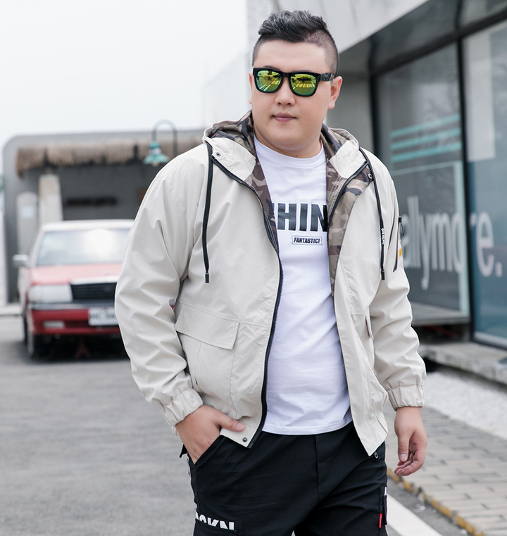 Męska kurtka bomber z haftem w kolorze khaki