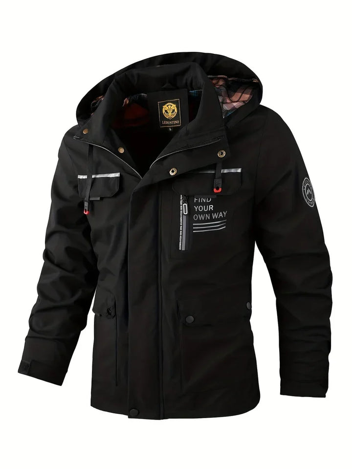 Dorian | Men’s Regular-Fit Winter Jacket with Hood, Zipper, and Utility Pockets