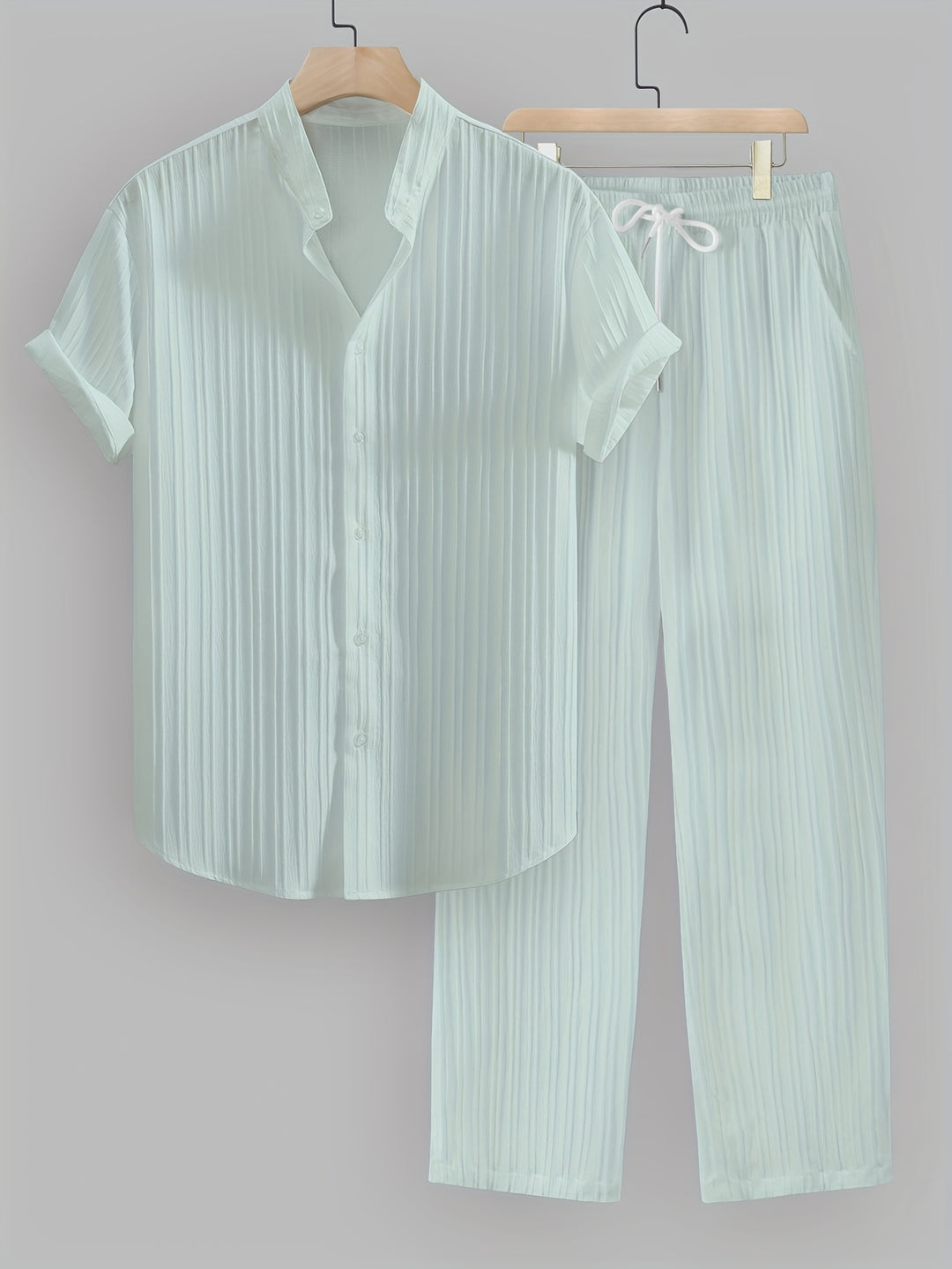 Men's Shirt and Pants Set | Regular Fit Set | Short Sleeve Shirt | Casual Summer Style