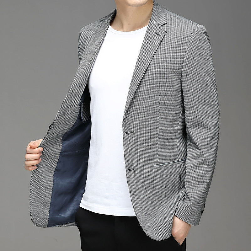 Męska marynarka w kratę slim fit