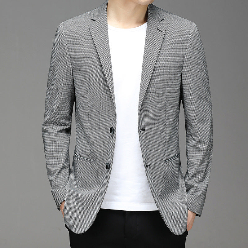 Męska marynarka w kratę slim fit