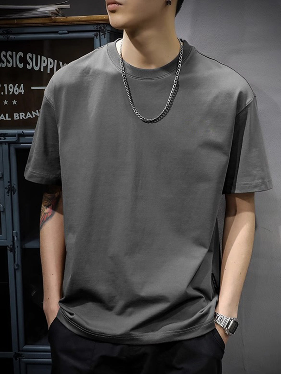 Męski T-Shirt | T-Shirt Regular Fit z Okrągłym Dekoltem | Krótki Rękaw | Casualowy Styl na Co Dzień