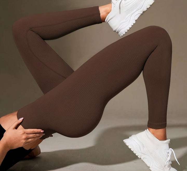 Women's Ribbed Leggings with High Waist | Contouring Fit