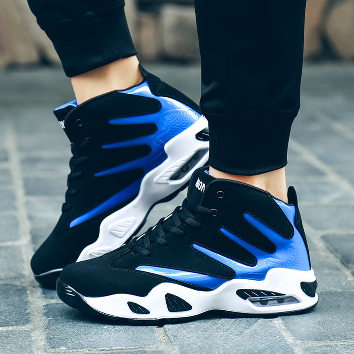 Męskie wysokie buty do koszykówki w kolorze niebieskim