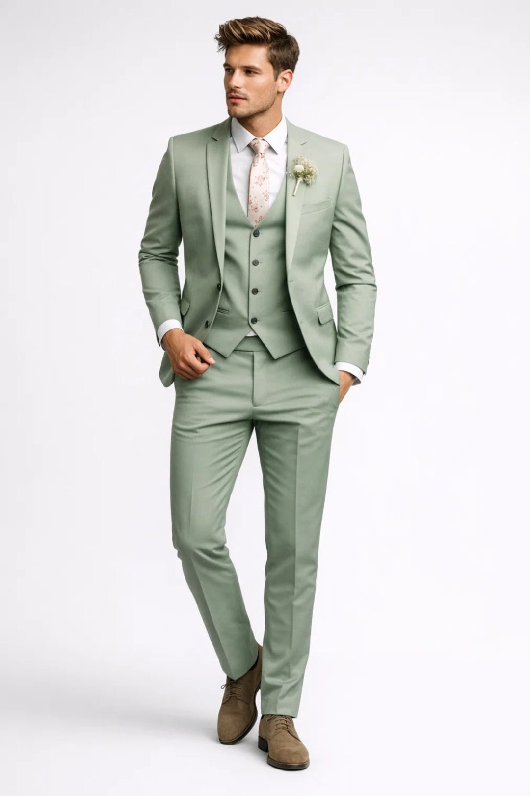 Stanisław | Garnitur Męski 3-Częściowy Slim Fit