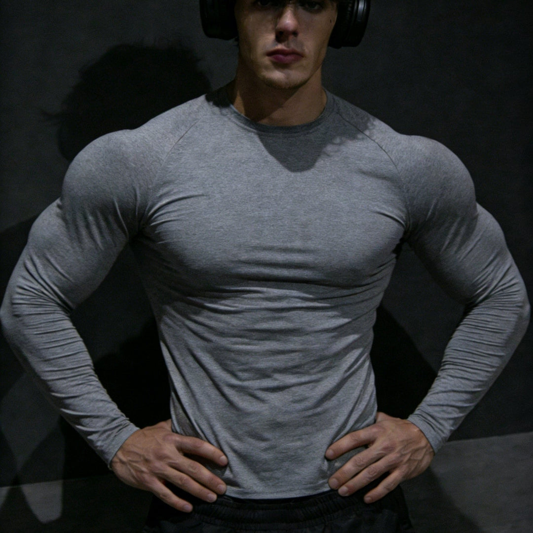 Men's Long Sleeve Compression Shirt Fitted | Gym Outfit