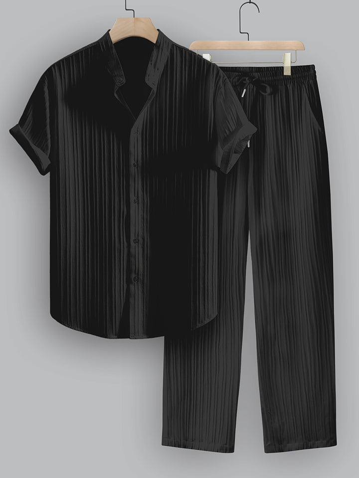 Men's Shirt and Pants Set | Regular Fit Set | Short Sleeve Shirt | Casual Summer Style