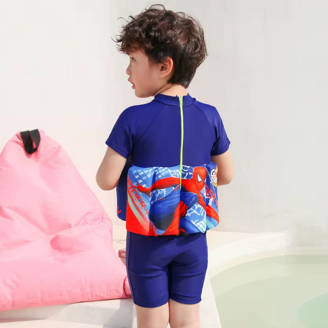 Children's Swimsuit with Buoyancy Vest | UV Swimwear | Short Sleeves | Beach and Pool