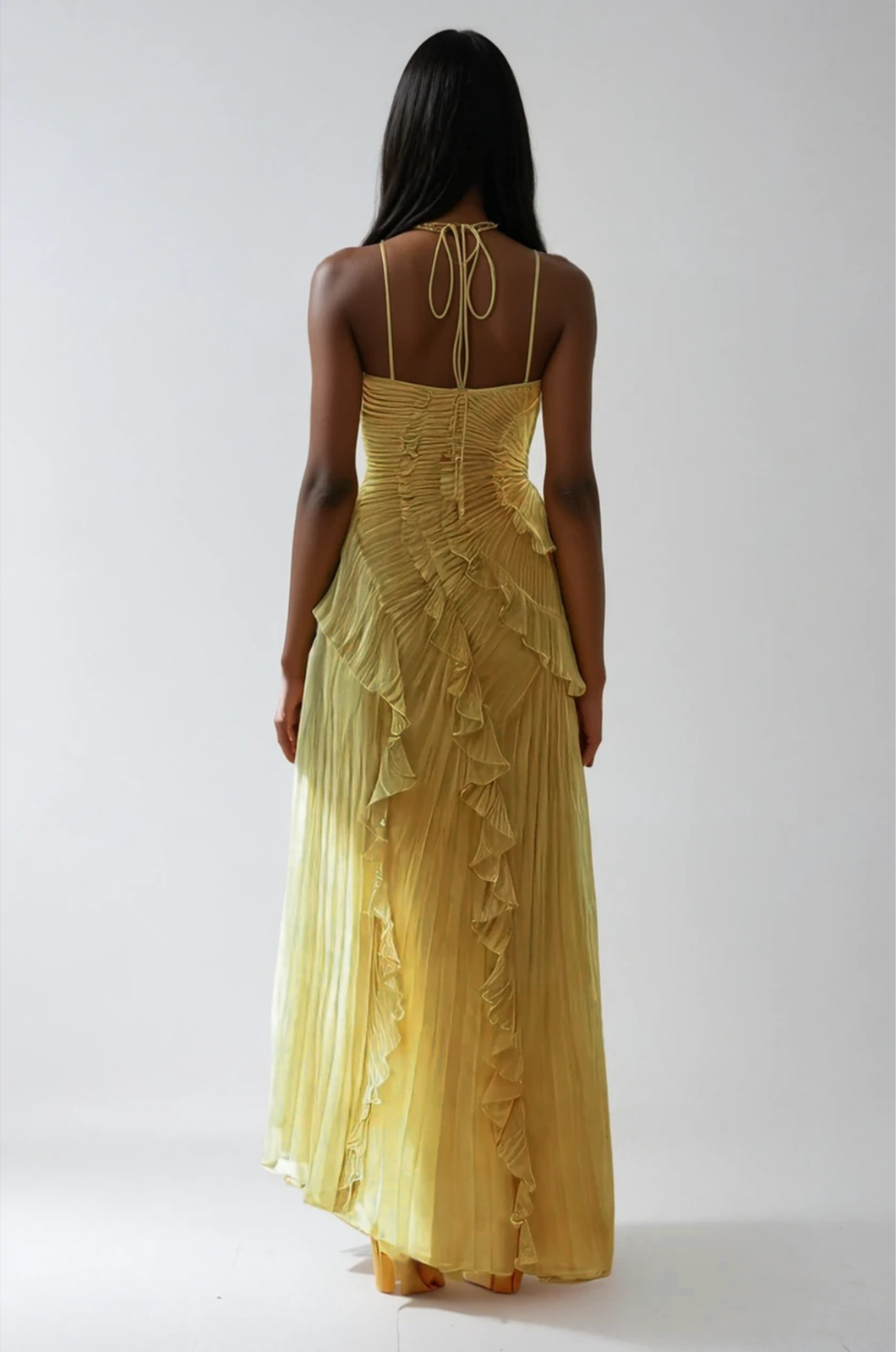 Women's Halter Top Neck Tie Front Drawstring V-Neck Top | Sleeveless