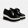 Chiara | Women’s Lace-Up Derby Shoes with a Platform, Round Toe, and Contrasting Sole