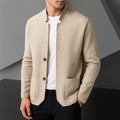 Lucien | Men's Button-Up Knit Cardigan with a Stand Collar and Patch Pockets