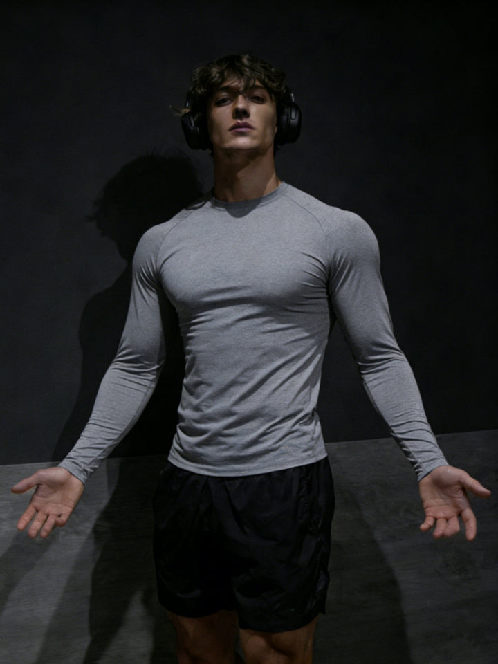 Men's Long Sleeve Compression Shirt Fitted | Gym Outfit