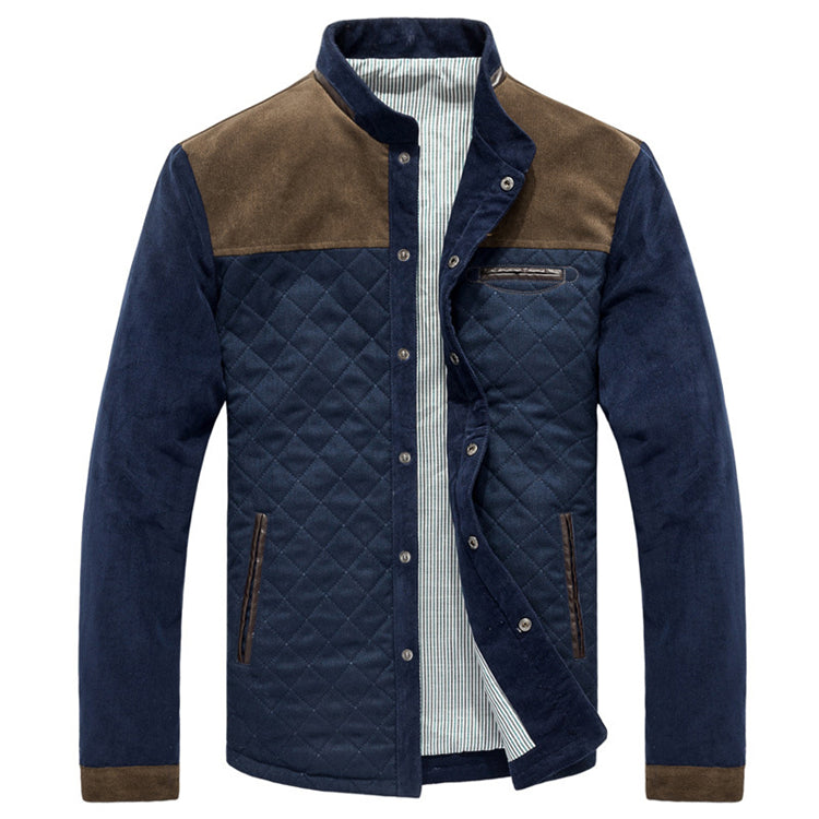 Męska kurtka wiosenna slim fit w stylu patchwork