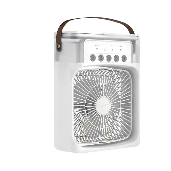 Portable Desk Fan | Battery-Powered Fan | Adjustable Airflow and LED Lighting | Home and Office