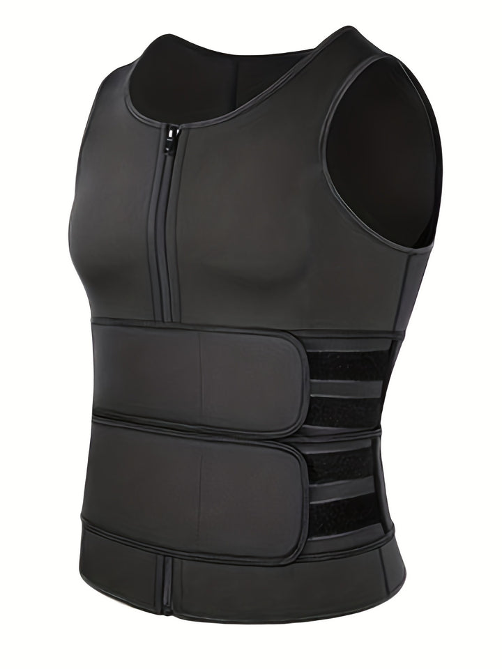 Men's Compression Vest | Skinny Fit Sleeveless | Adjustable Waist Straps | Shaping Style