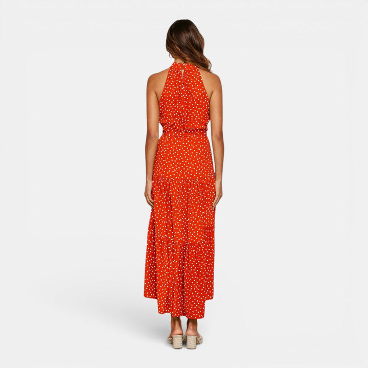 Isabella | Women's Sleeveless Polka Dot Maxi Dress