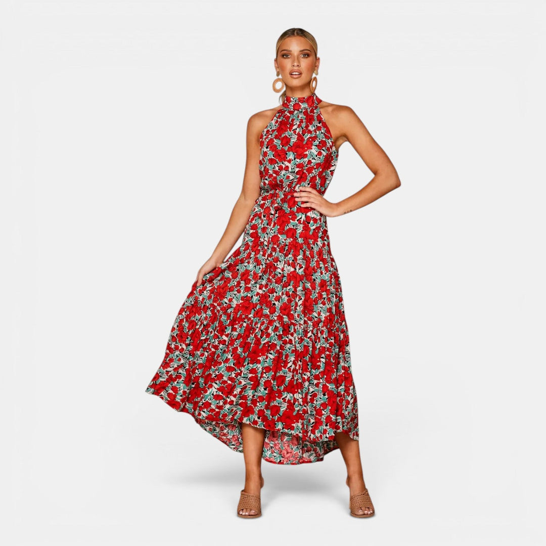 Isabella | Women's Sleeveless Polka Dot Maxi Dress