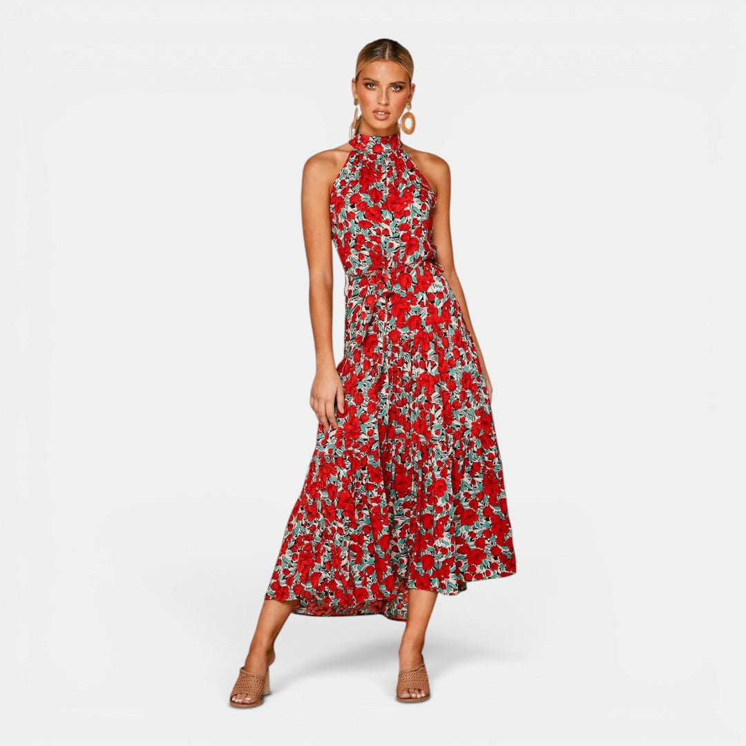 Isabella | Women's Sleeveless Polka Dot Maxi Dress
