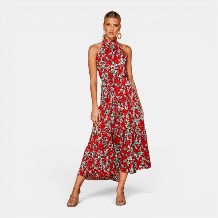 Isabella | Women's Sleeveless Polka Dot Maxi Dress