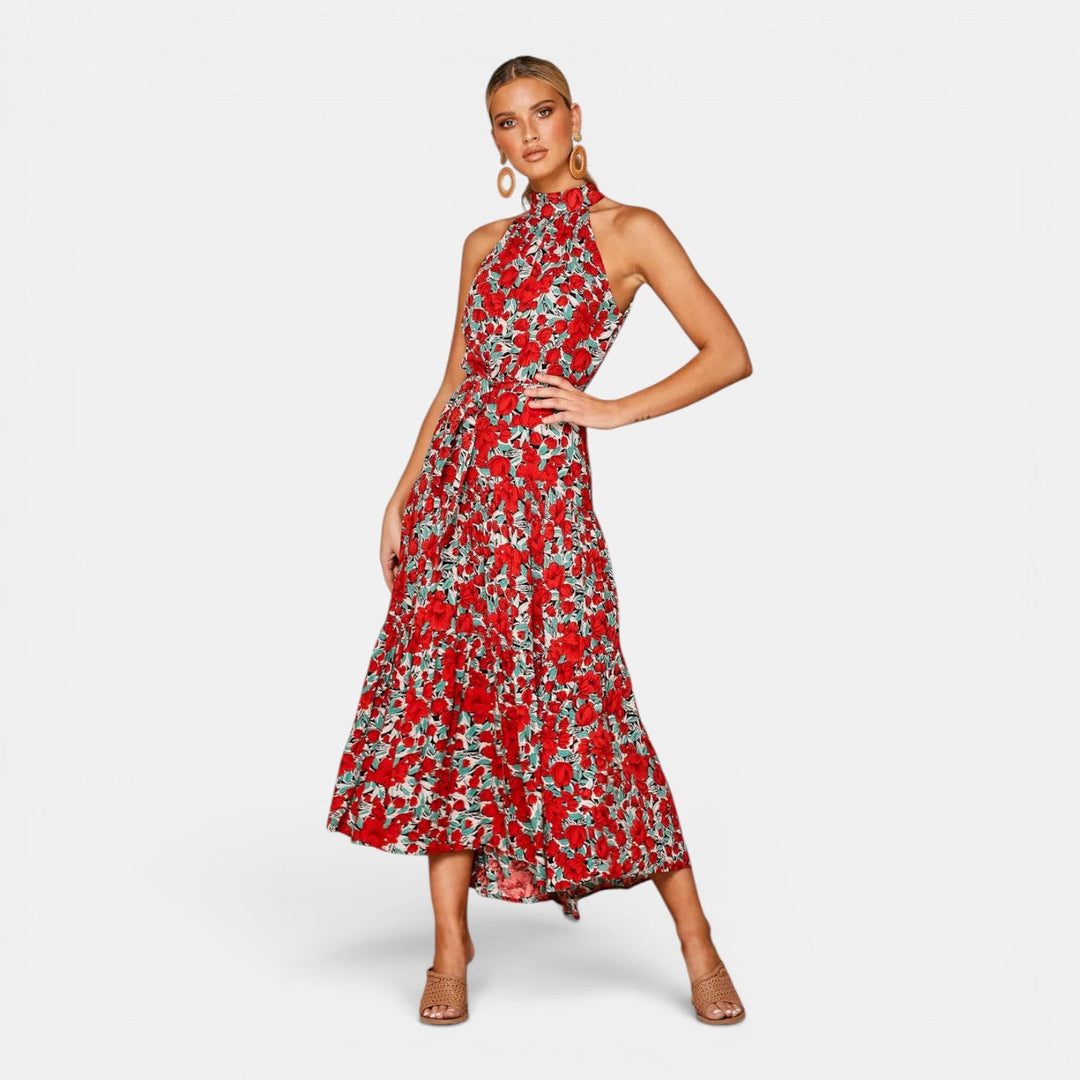 Isabella | Women's Sleeveless Polka Dot Maxi Dress