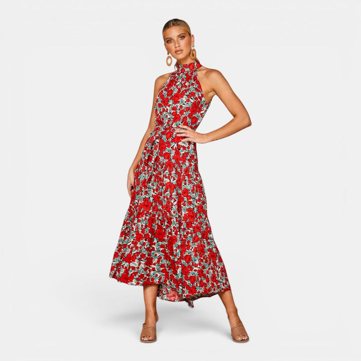 Isabella | Women's Sleeveless Polka Dot Maxi Dress