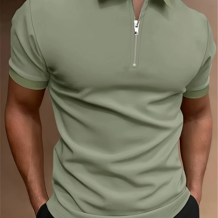 Męska Koszulka Polo | Polo Regular Fit z Krótkim Rękawem | Kołnierzyk z Zamkiem | Casualowy Styl na Co Dzień