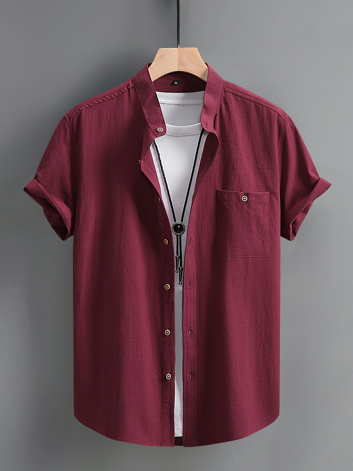 Men's Shirt | Regular Fit Short Sleeve Shirt | Button Closure | Casual Summer Style