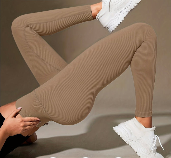 Women's Ribbed Leggings with High Waist | Contouring Fit