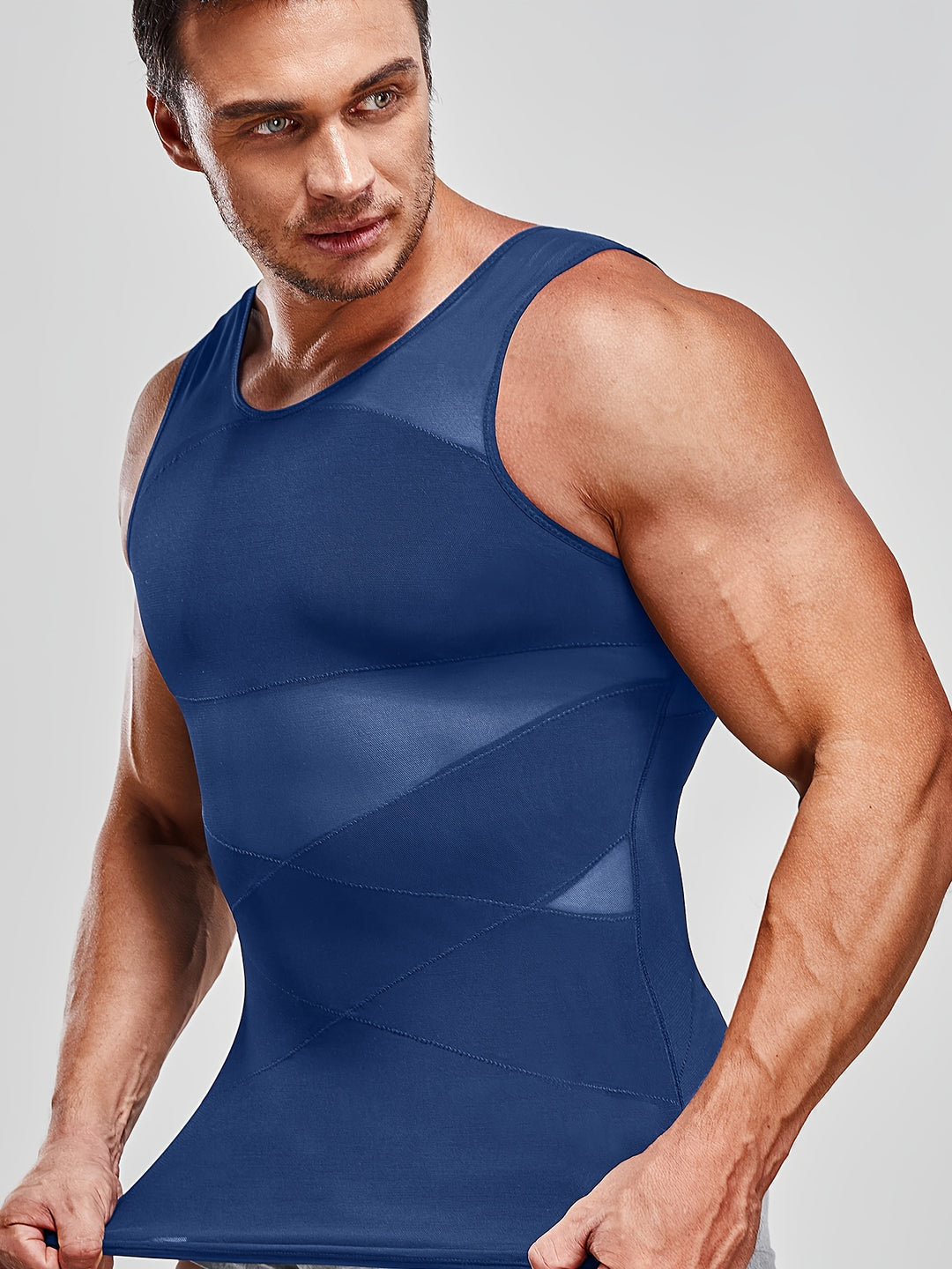 Men's Compression Shirt Shaping Abdomen Control Fitted Tank Top | Slim Fit