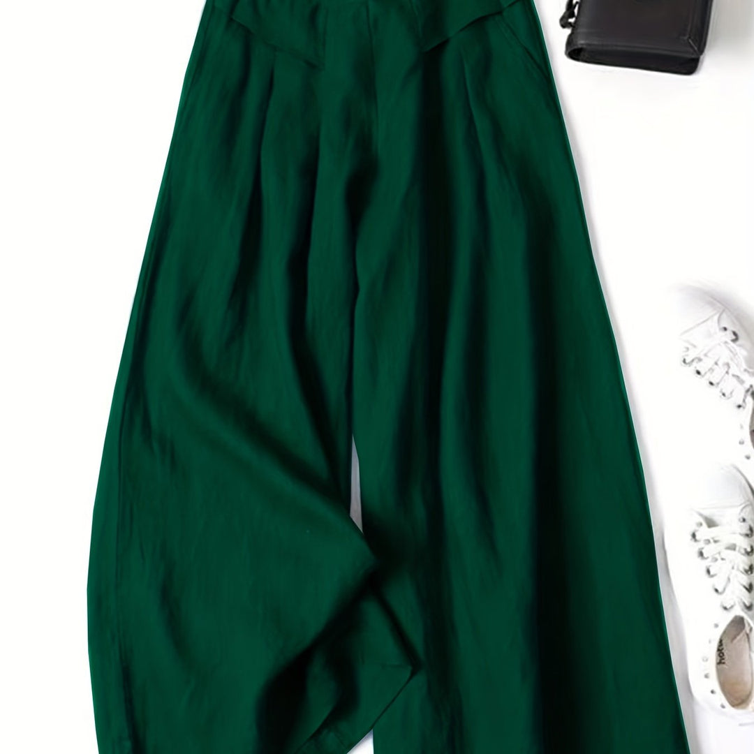 Women's High-Waisted Pants with Wide Legs | Flowy Cut